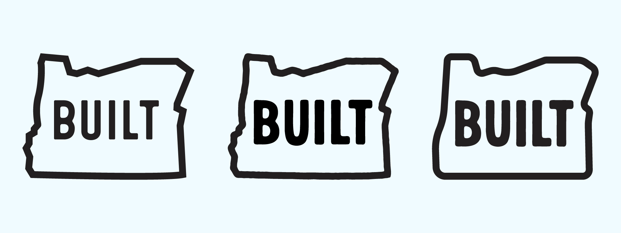 Built Oregon logl comparison with old on left and new on right