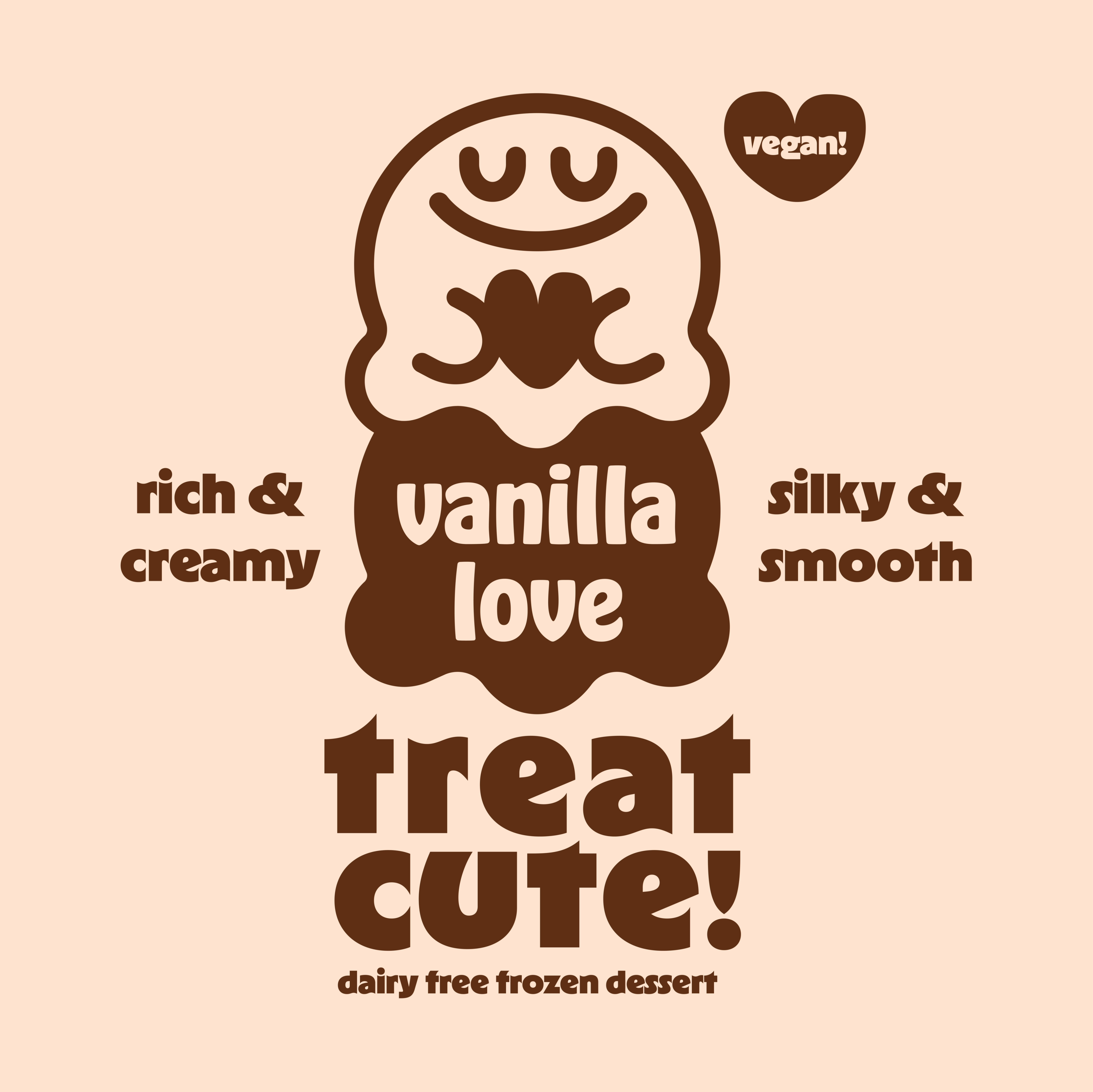 Treat Cute Vanilla Love Vegan Ice Cream